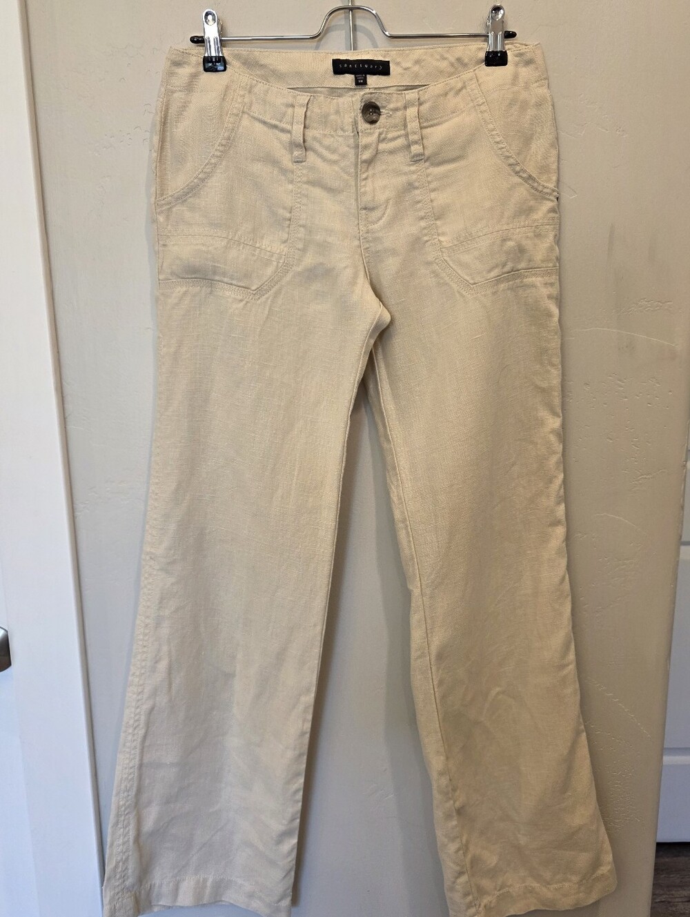 Sanctuary Mid To Low Rise Flare 100% Linen Pants